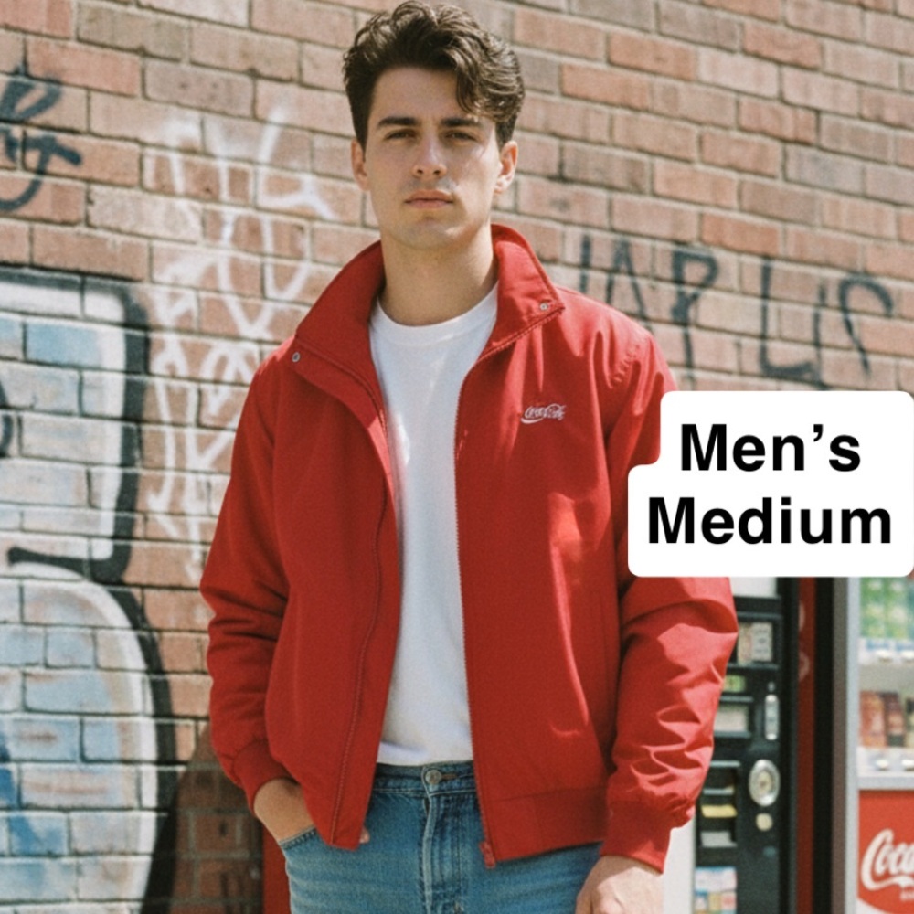 Vintage Coca Cola Bomber Bold Red Jacket